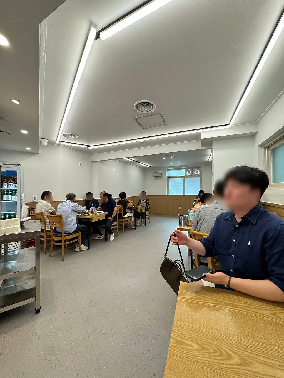 A dining hall table for large groups