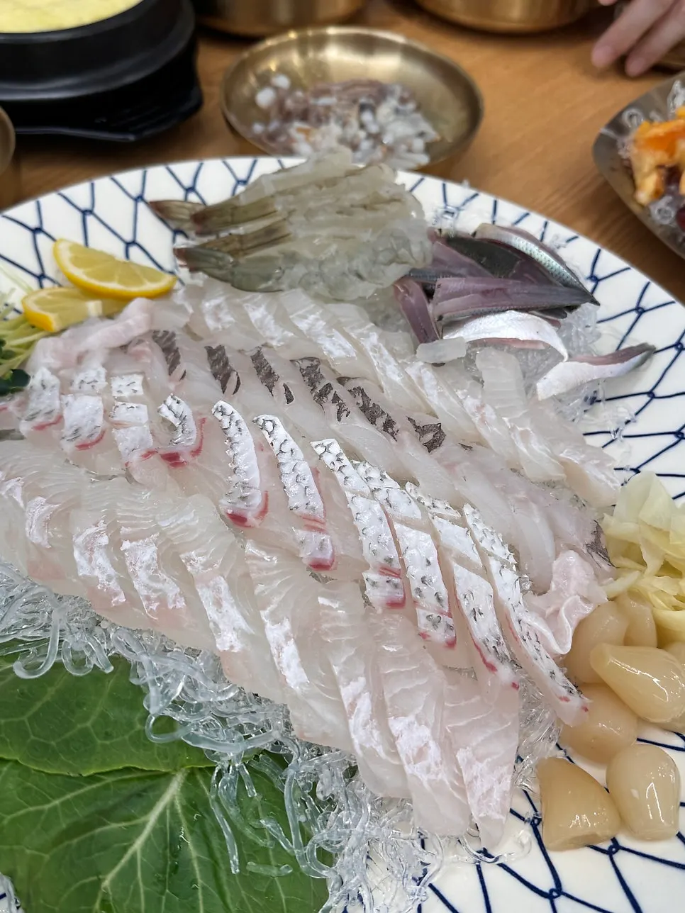 A plate of aged 4-type sashimi