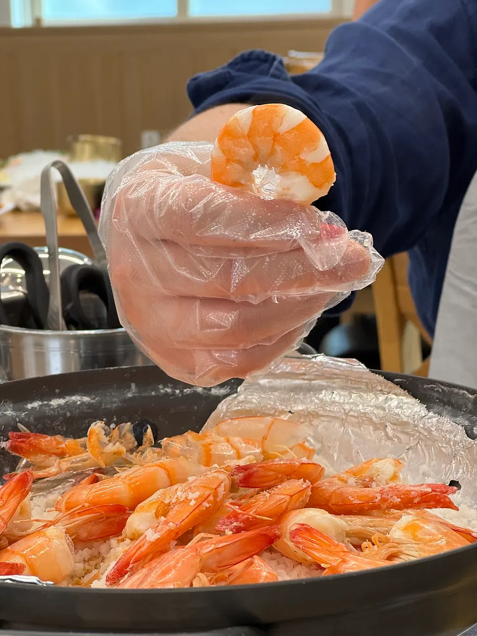 Seasonal salt-grilled shrimp