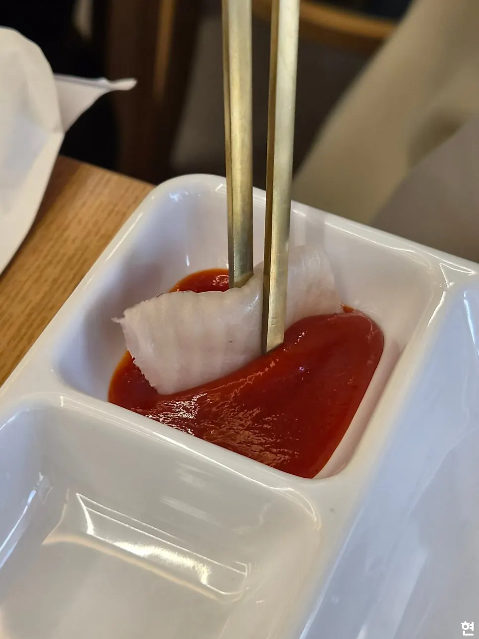 생새우와 전어회 구성