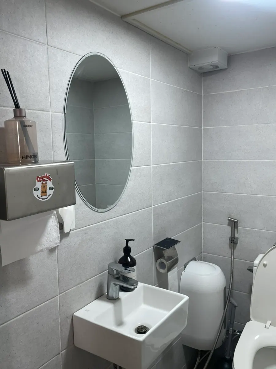Restroom located inside the restaurant