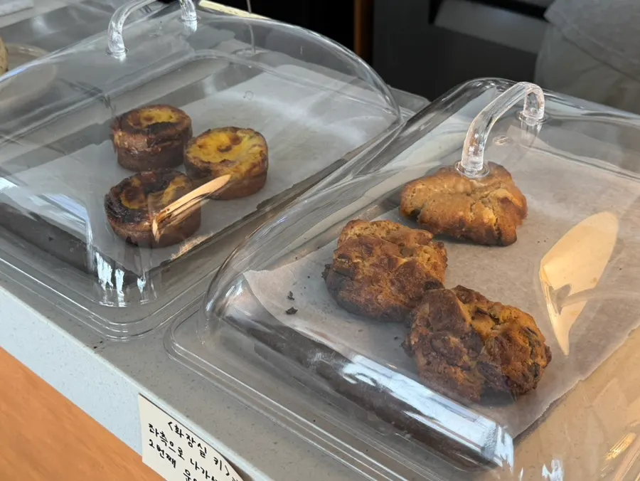 Baked treats and desserts beside the counter