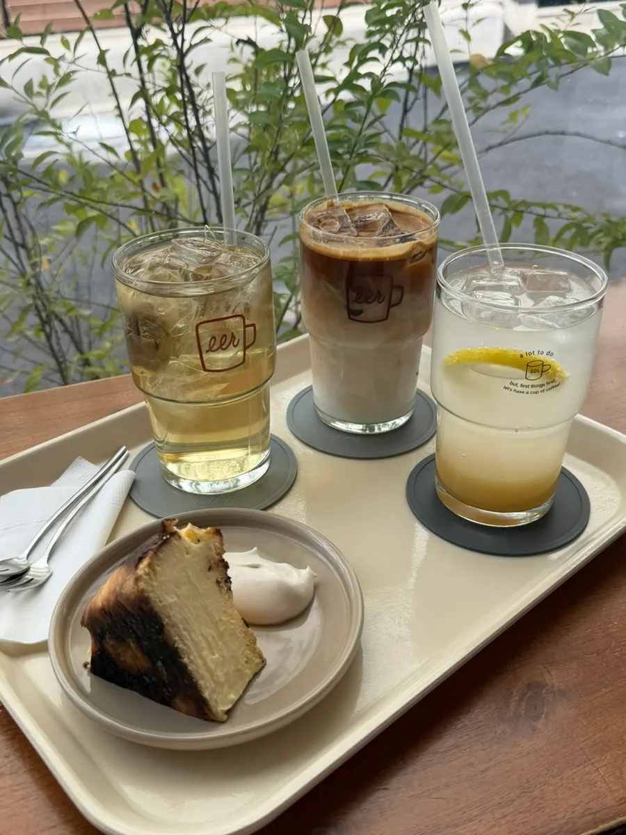 A comfortable café window filled with sunlight
