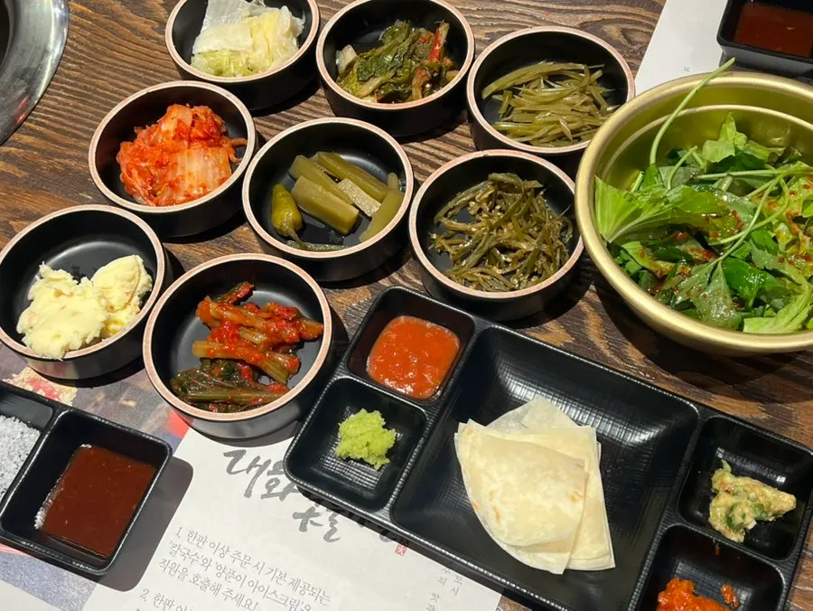 경주식즉석양념소갈비 세트 주문 전 테이블