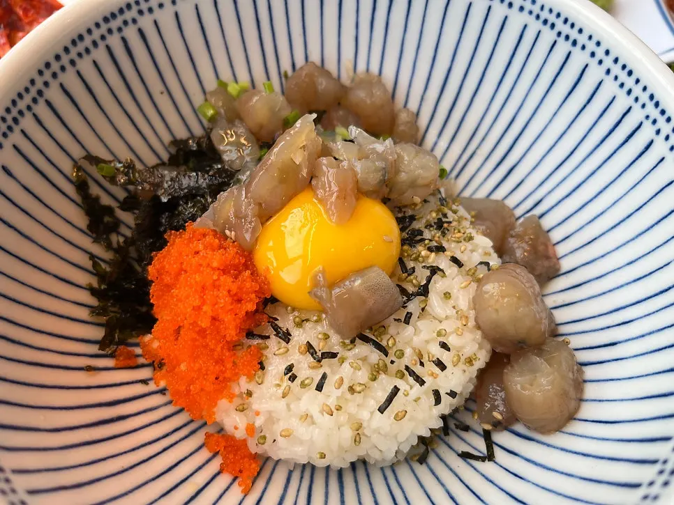 Soy sauce shrimp rice with plump shrimp