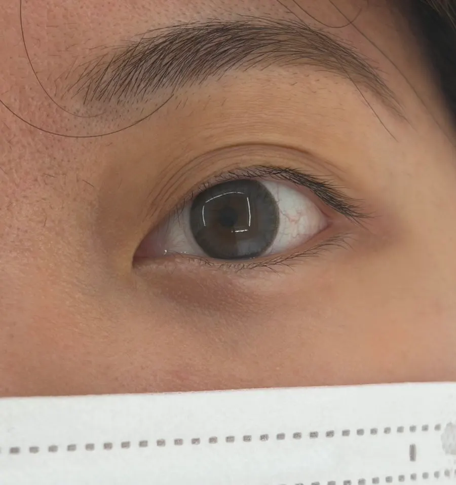 Front view of the lash curl result