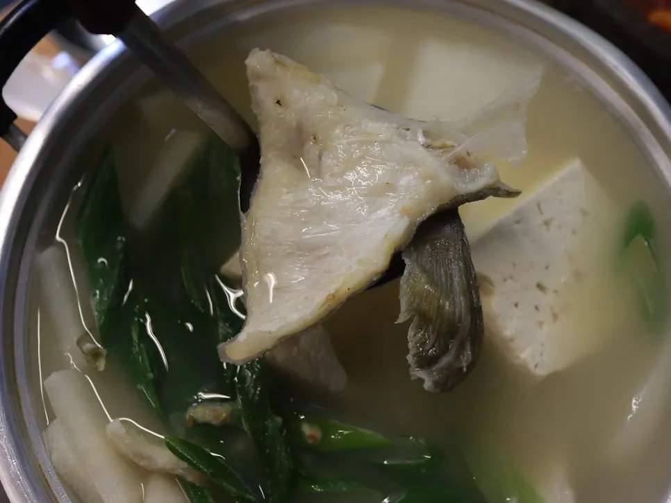 Cod soup with cod and tofu