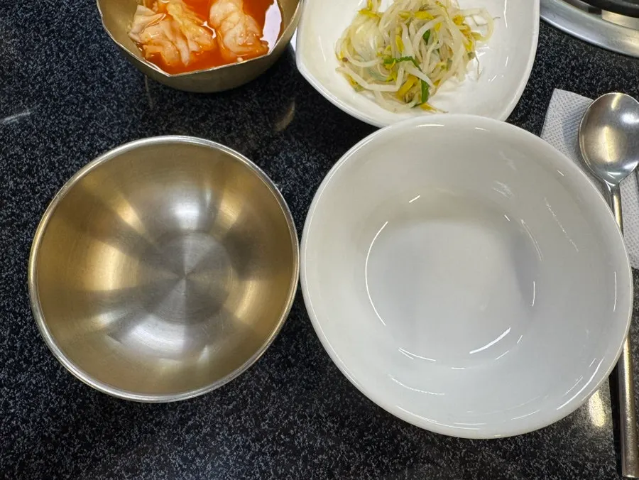 Korean meal order with rolled omelet