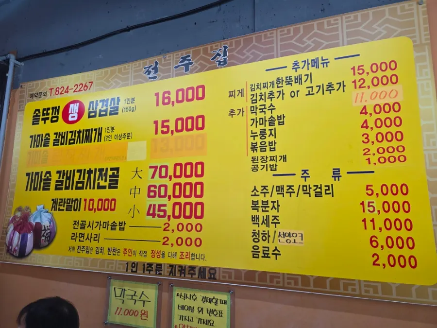 Jeonju House menu