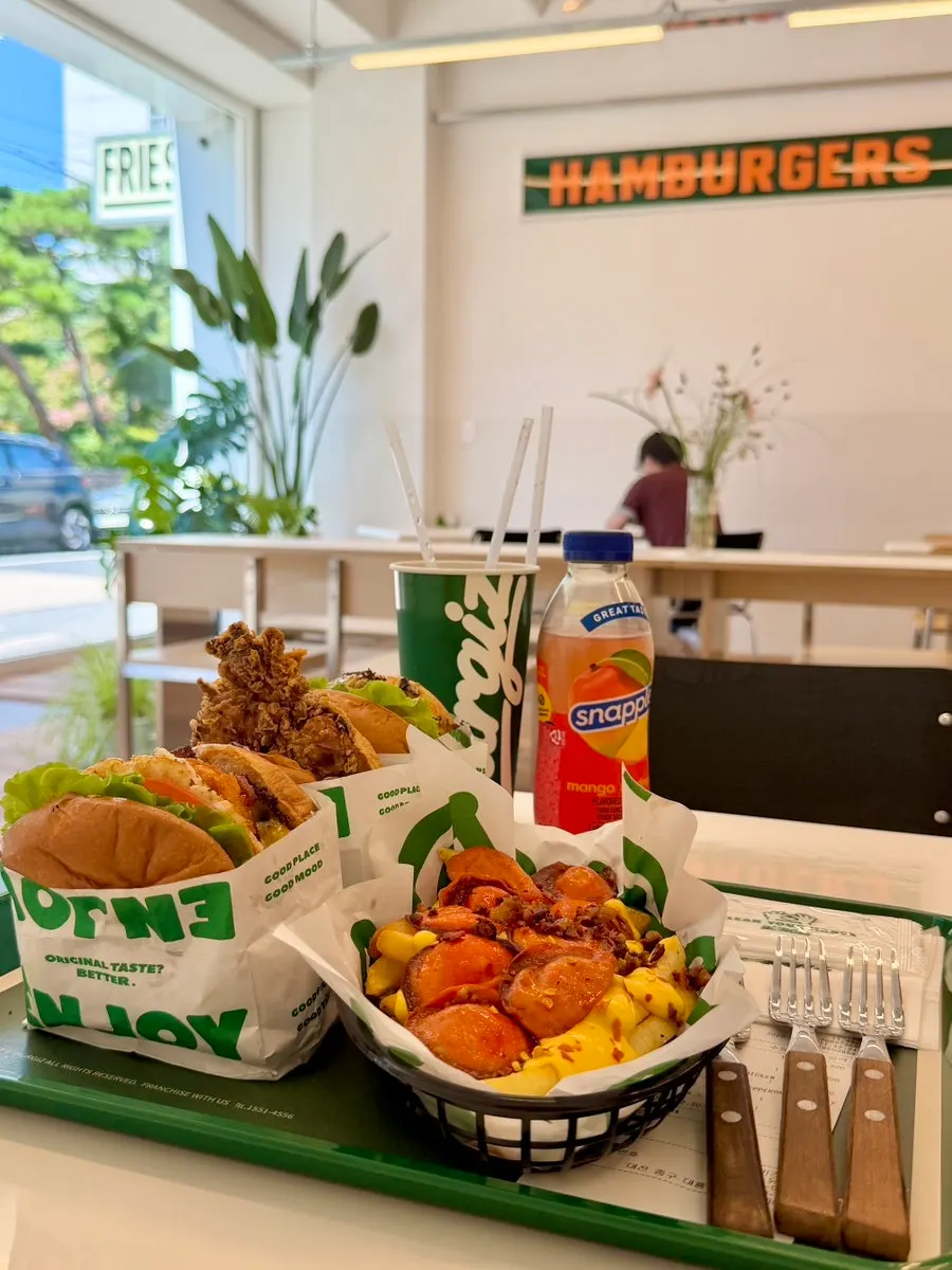 Individual burgers and fries order