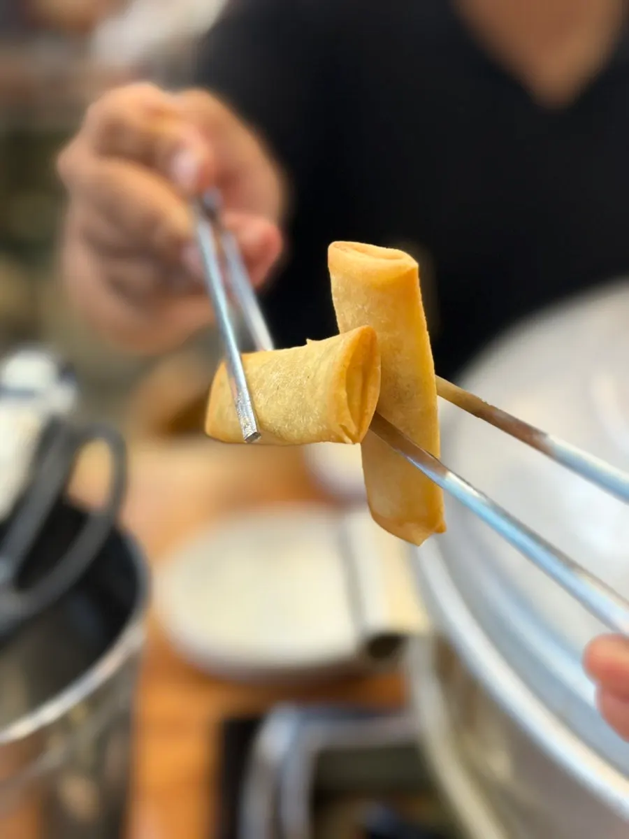 The clam hot pot before being set on the burner