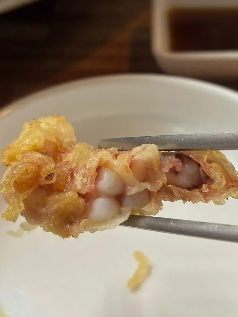 A plate of plump fried squid