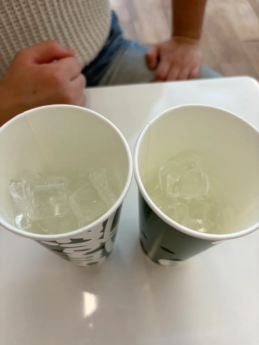 Two cups of Coke Zero included with the set