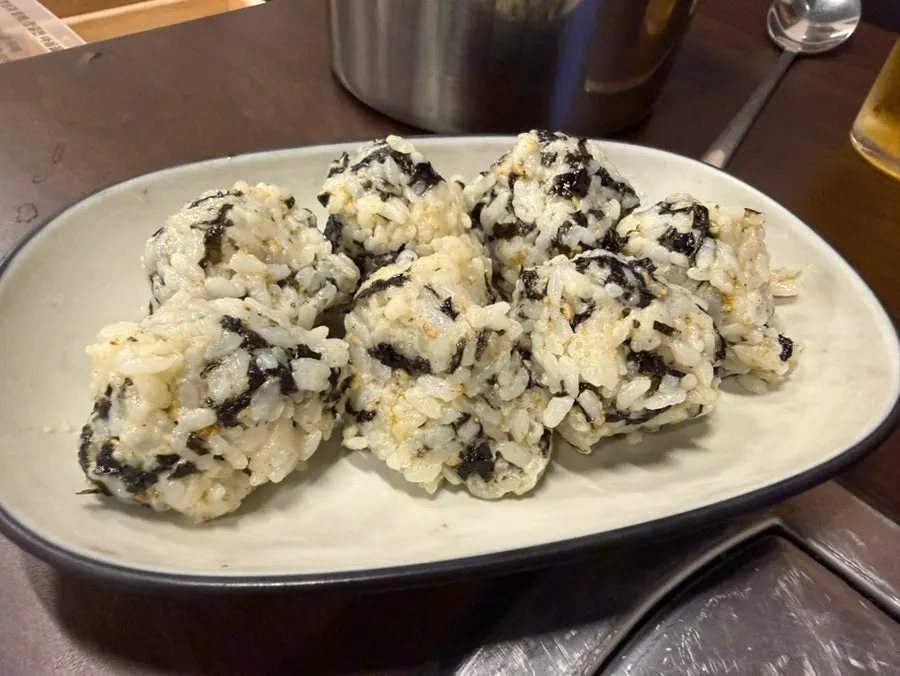 Plate of bite-sized rice balls