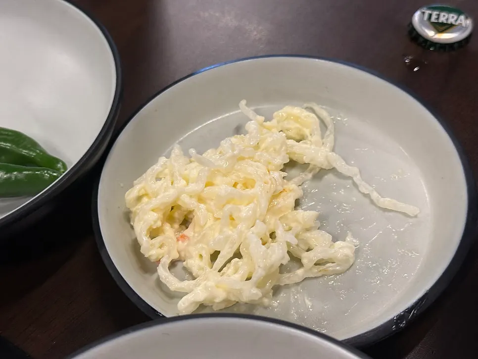 Table set with basic side dishes