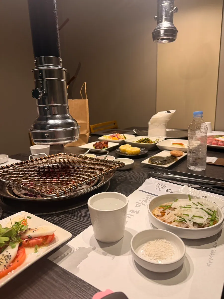 Steamed egg with side dishes