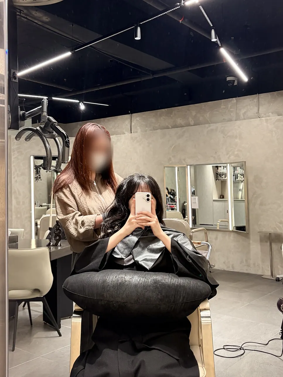 펌 전 정돈된 머리 상태