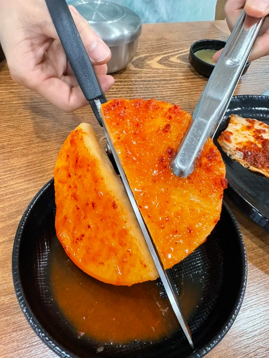 A plate of well-fermented kkakdugi