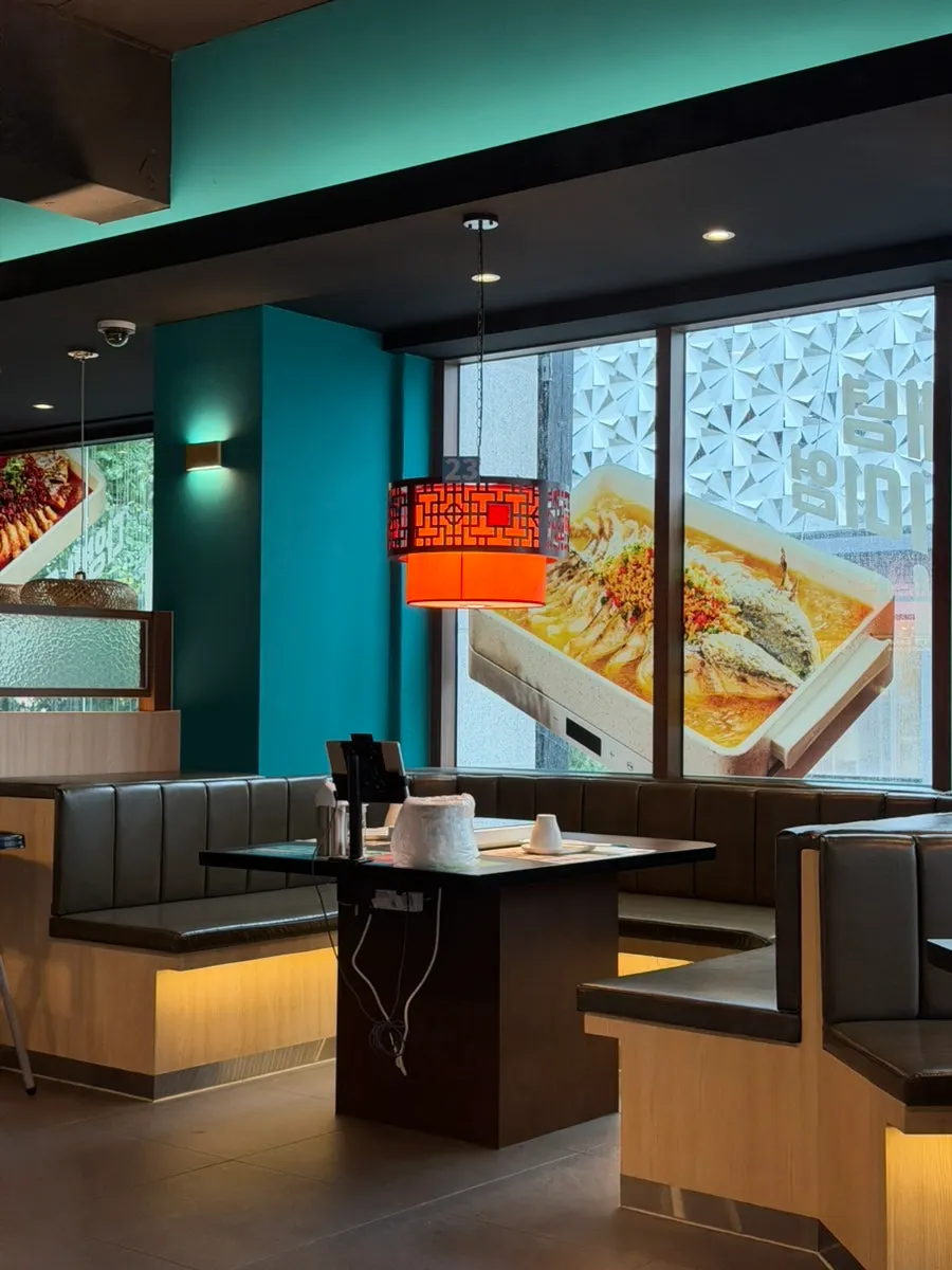 Seating area with group tables