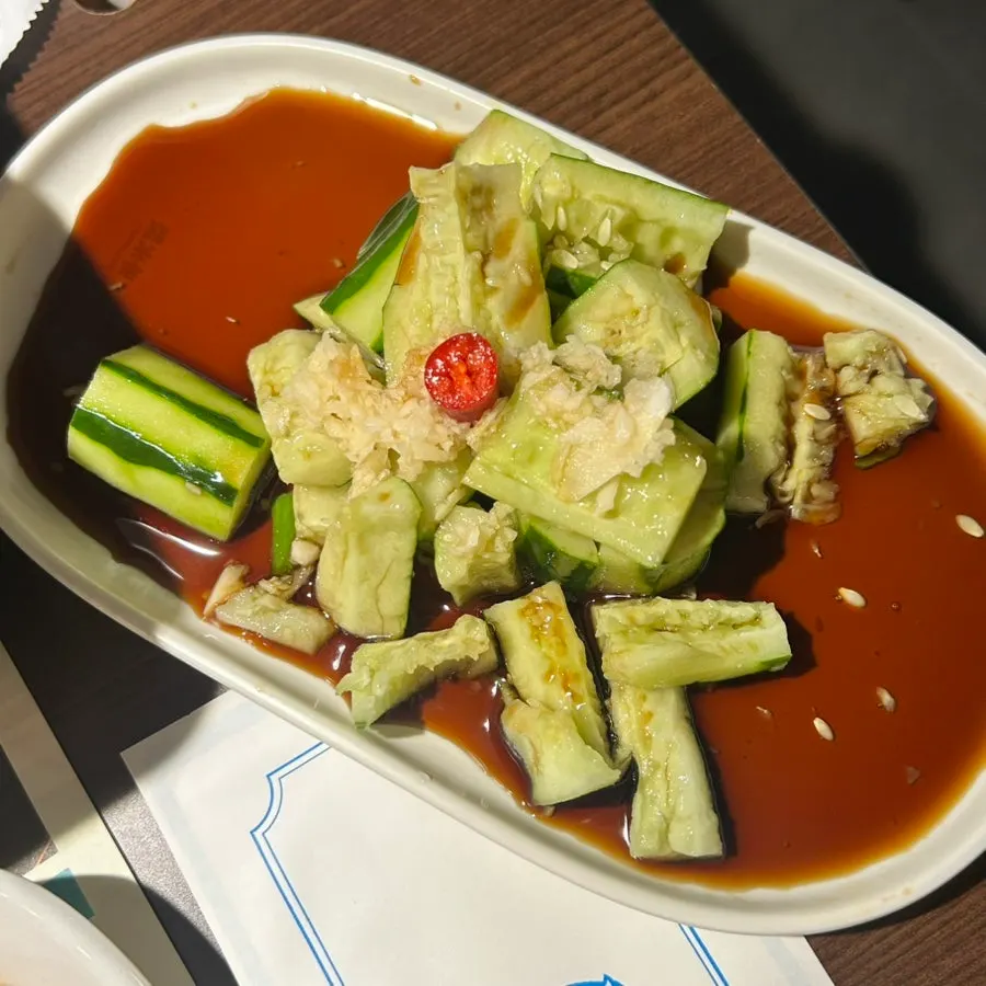 Cucumber salad received from the review event