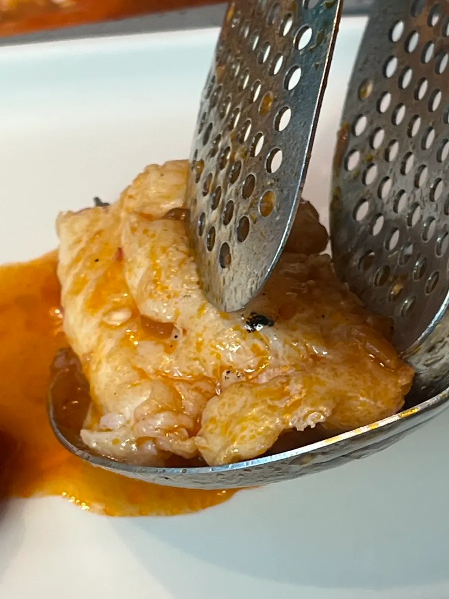 Fish belly portion served on a plate