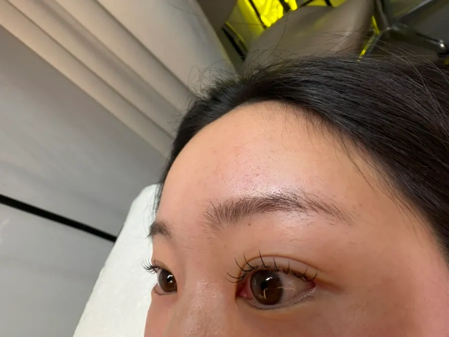 Lashes before treatment after cleansing