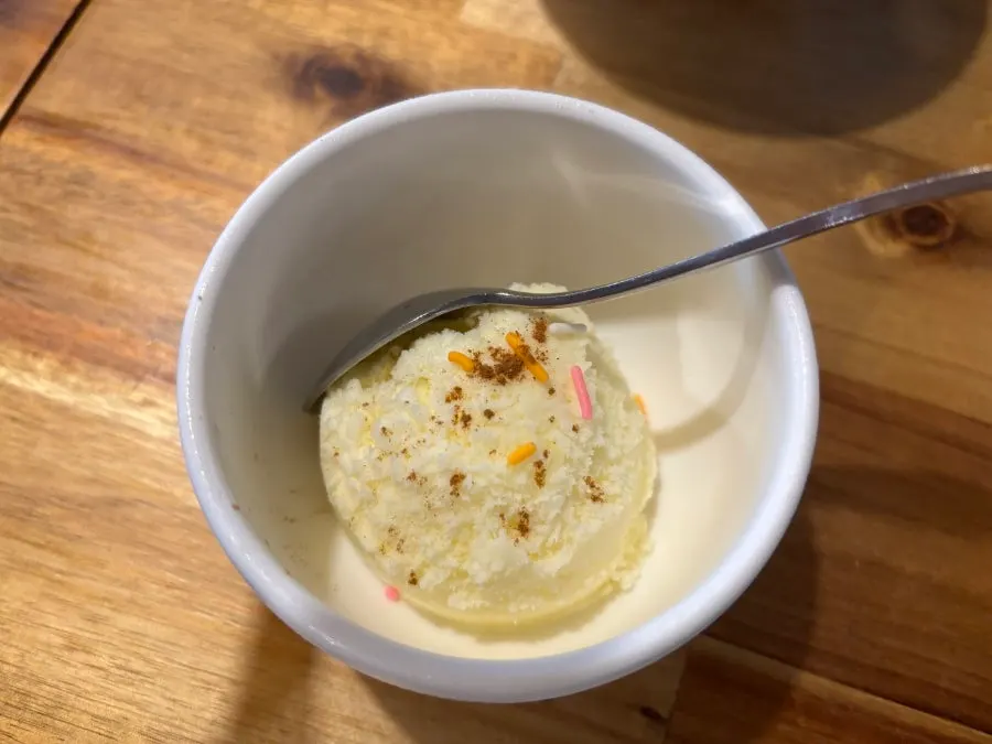 Ice cream served as dessert