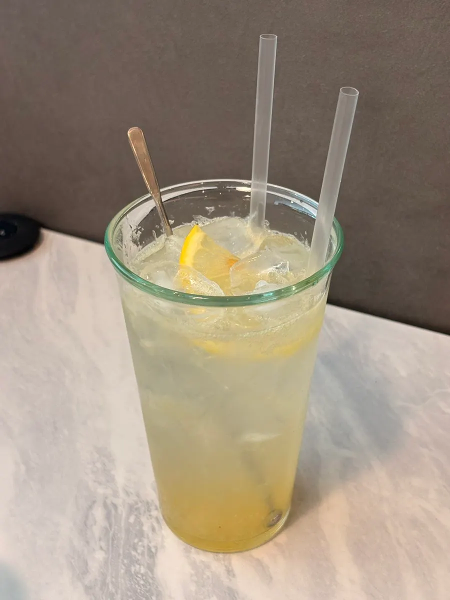A glass of lemonade that was ordered