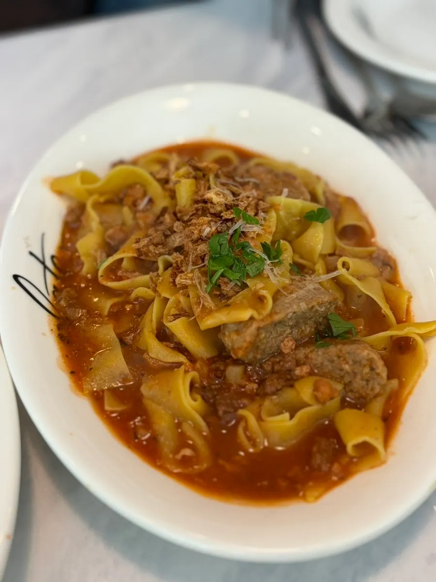 Classic meatball Bolognese pasta