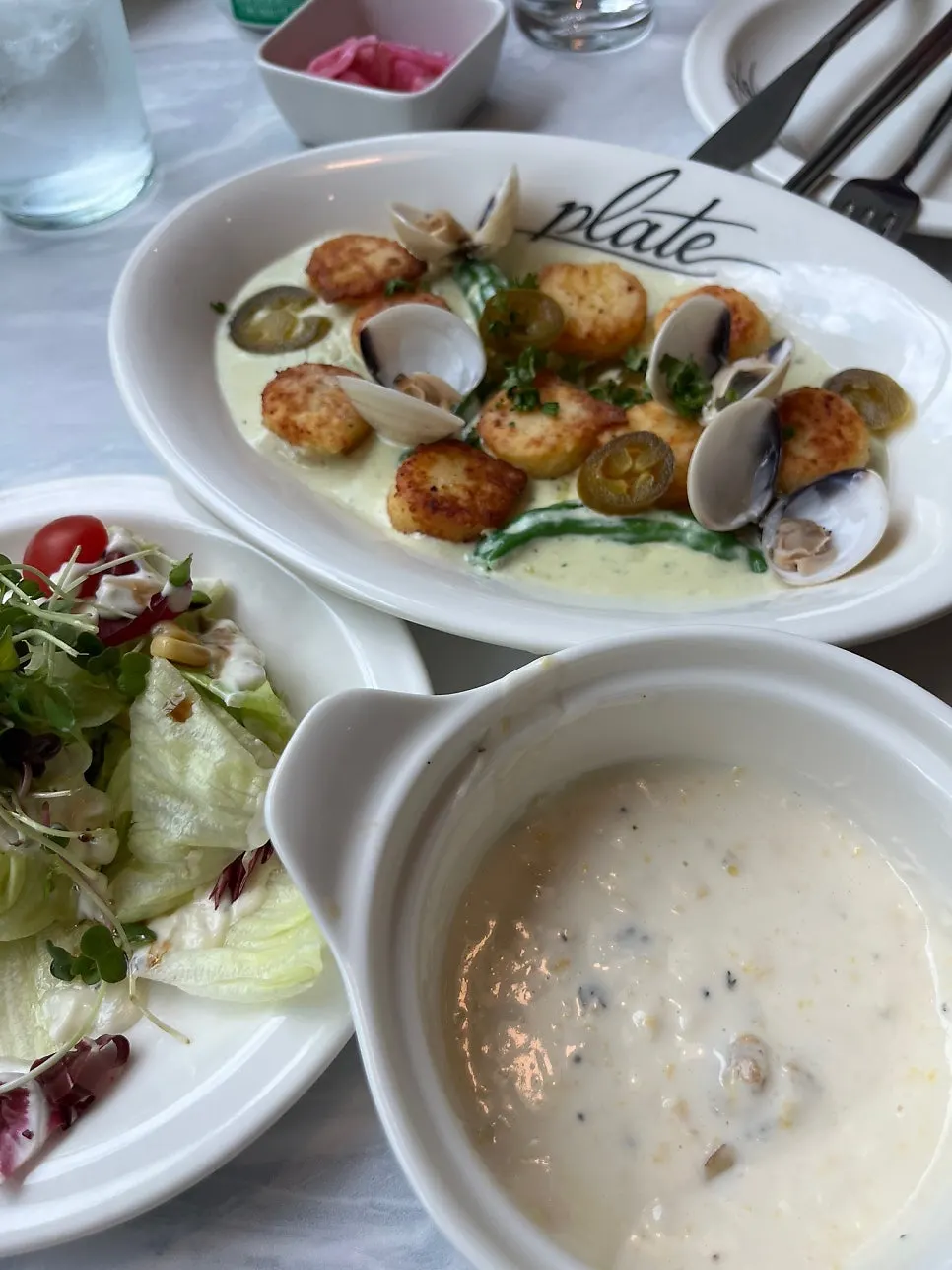Chungyang Vongole Cream Gnocchi placed in sunlight