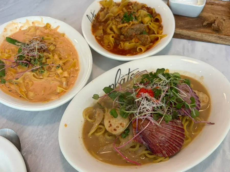 Chewy fresh pasta noodles
