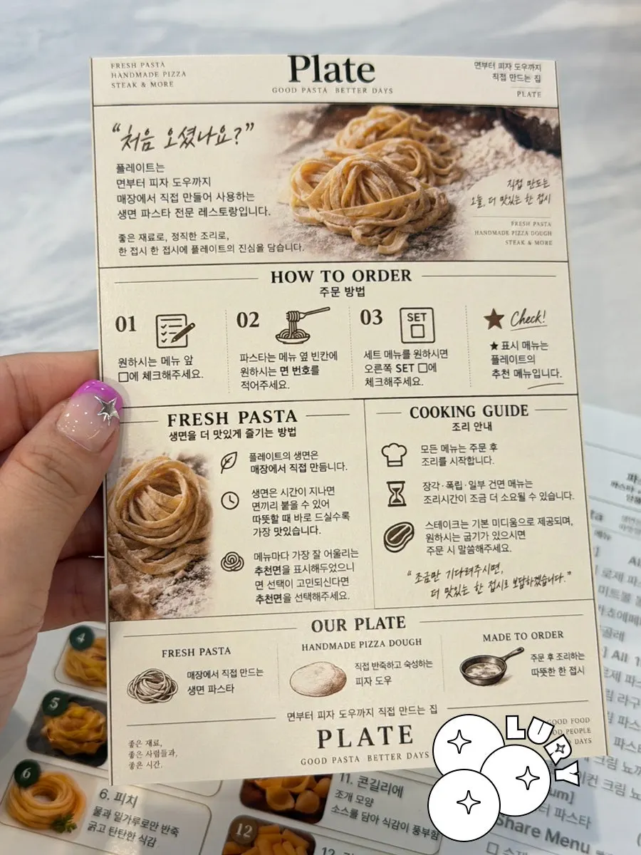 Ordering instructions posted at Plate Dunsan Branch