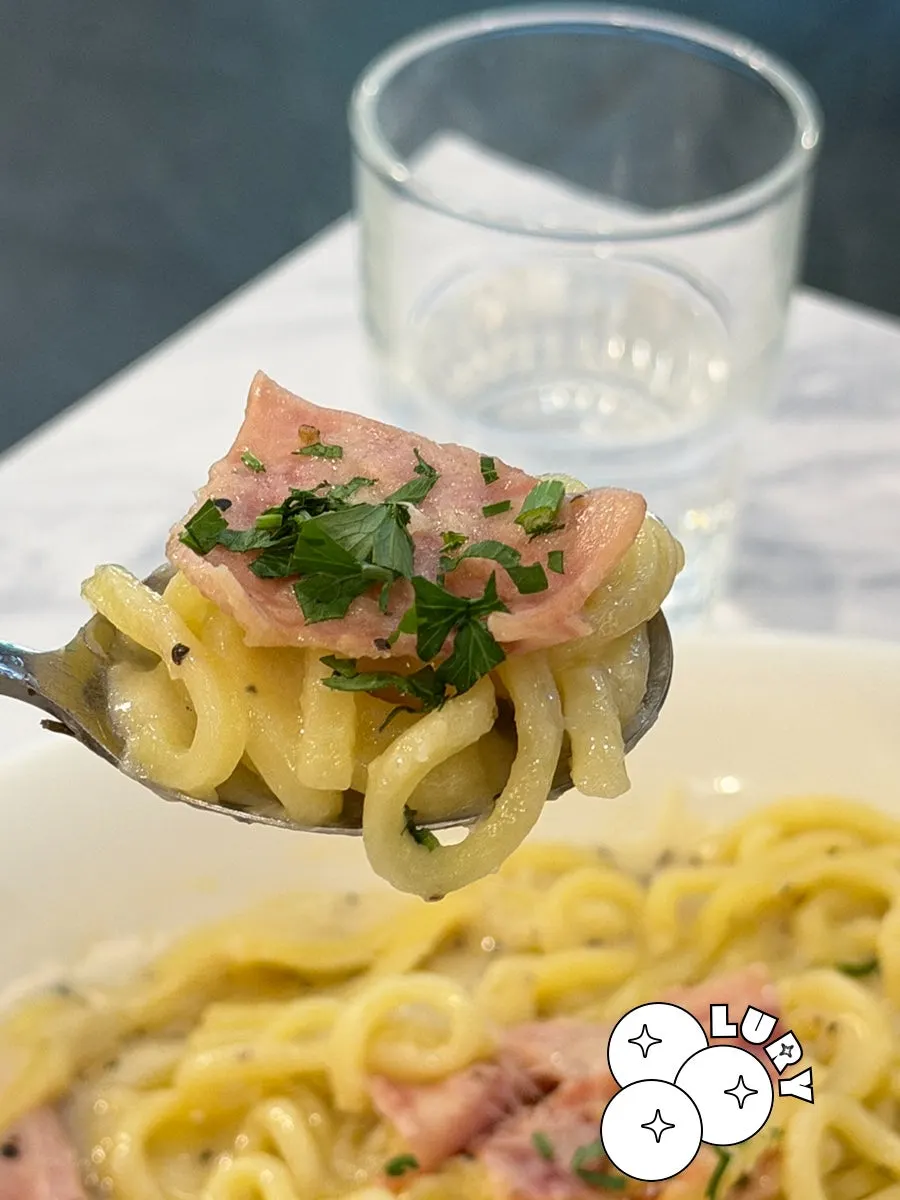 Cacio e pepe noodles made with fresh noodle number 6