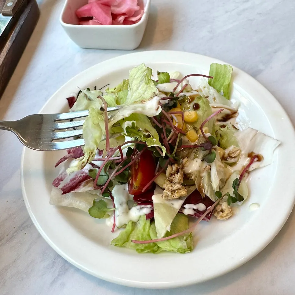 Salad included with the steak set