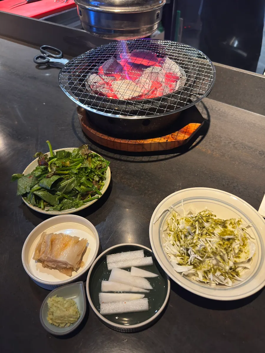 한우 2인세트 굽는 과정