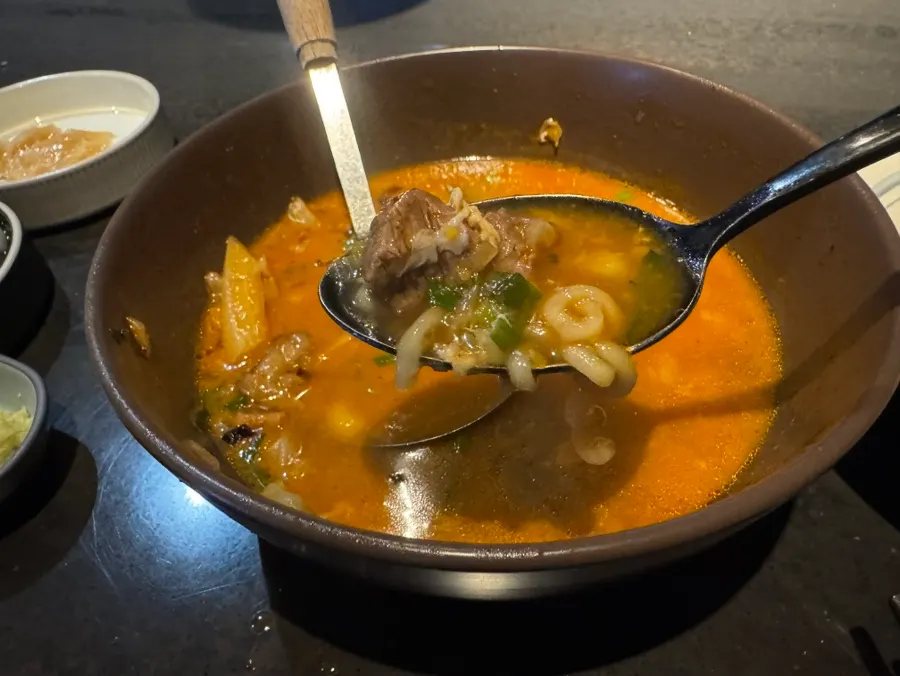 우라면 국물과 면
