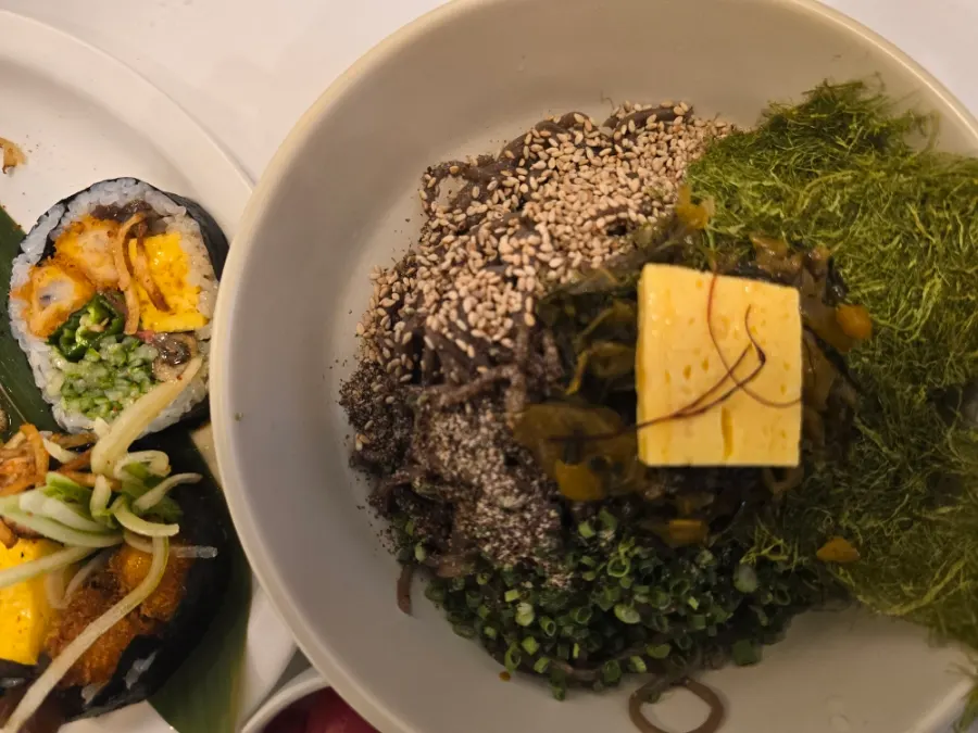 Perilla oil gat soba served without broth