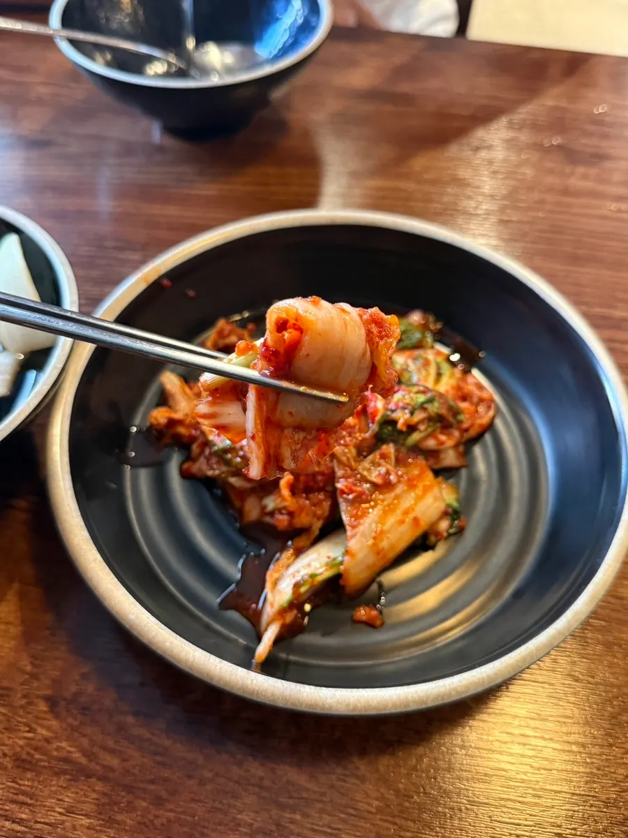 Fresh kimchi side dish at Yongja 1 Gwanpyeong Branch