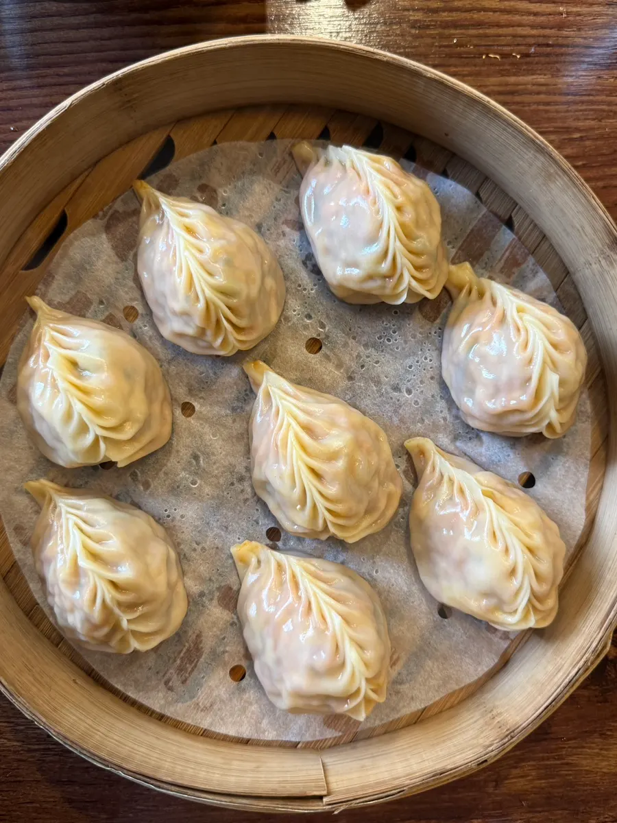 Steaming hot dumplings