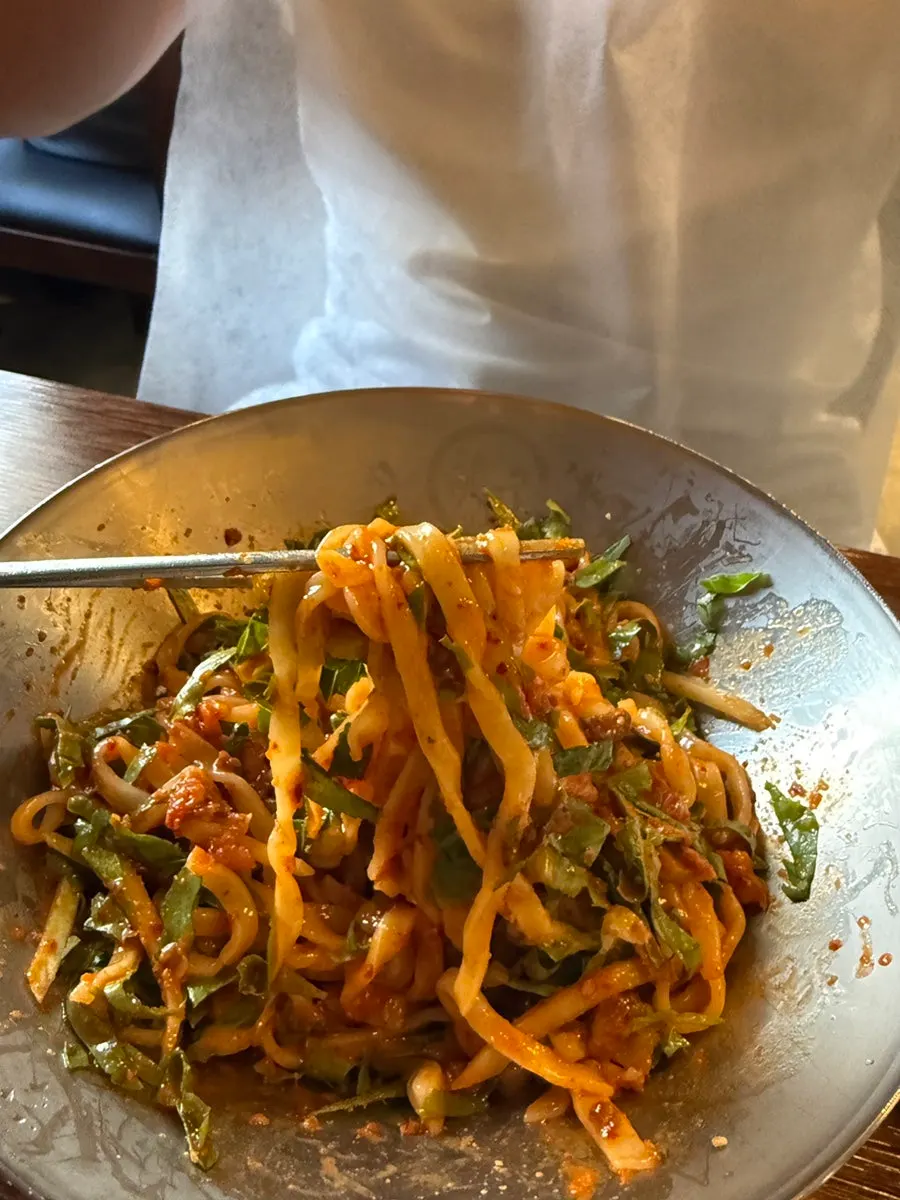Bibim kalguksu with lettuce