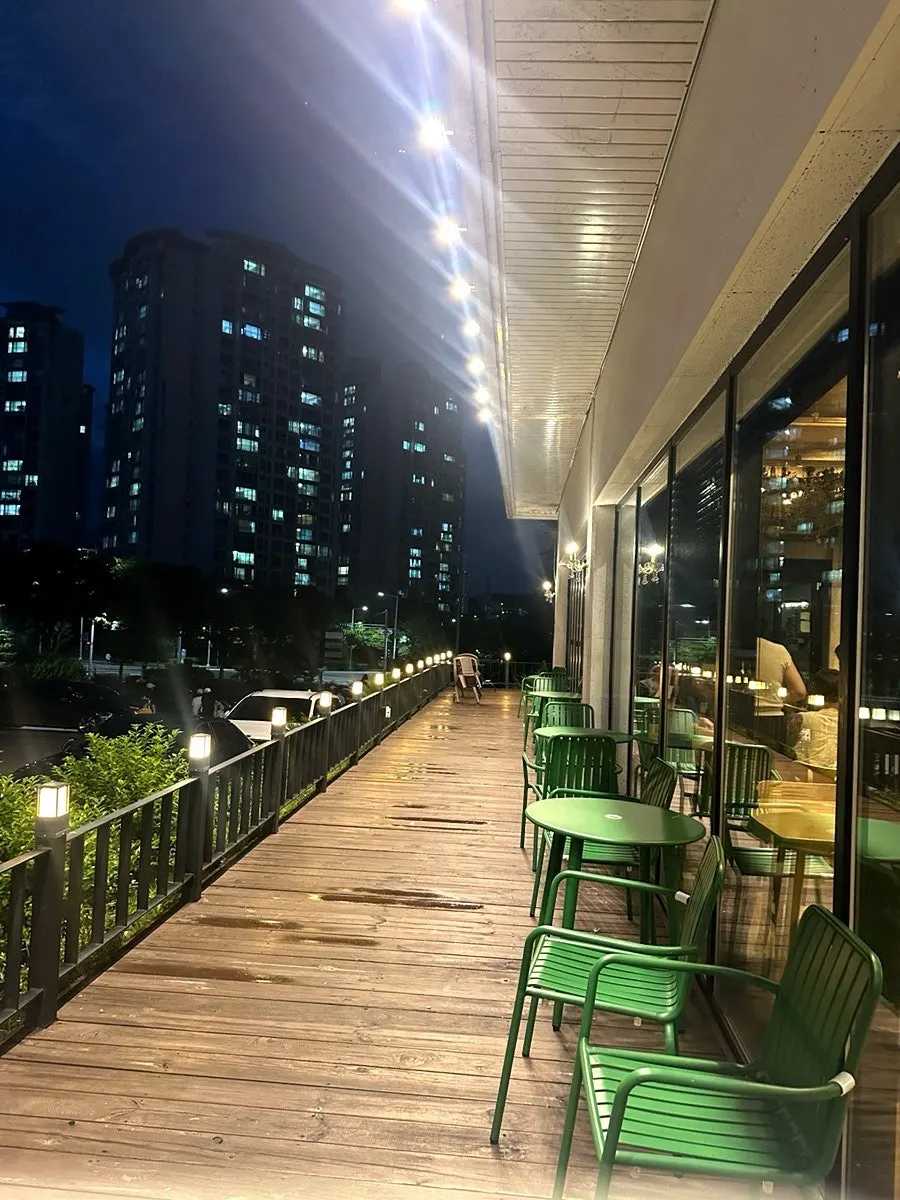 Night view from the building next to Boksakkot Pineun Jip