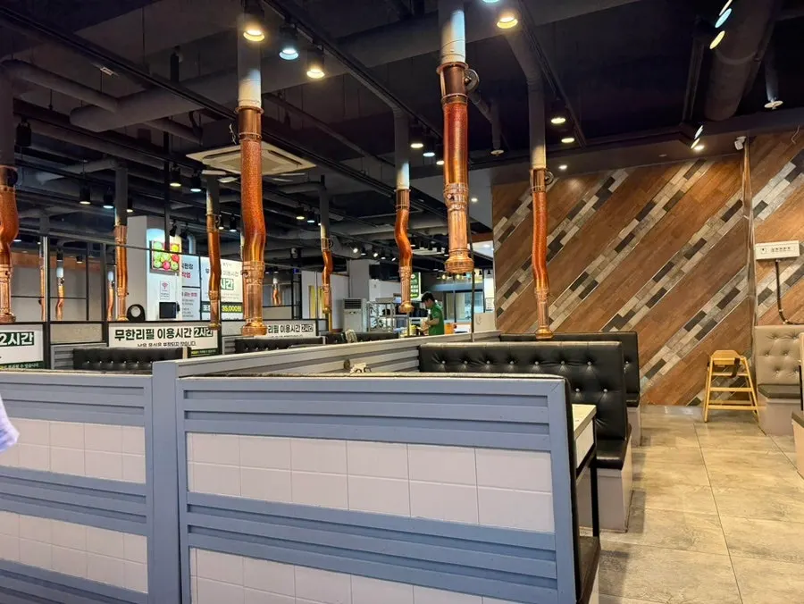 Interior view of the restaurant with sofa seating and tables