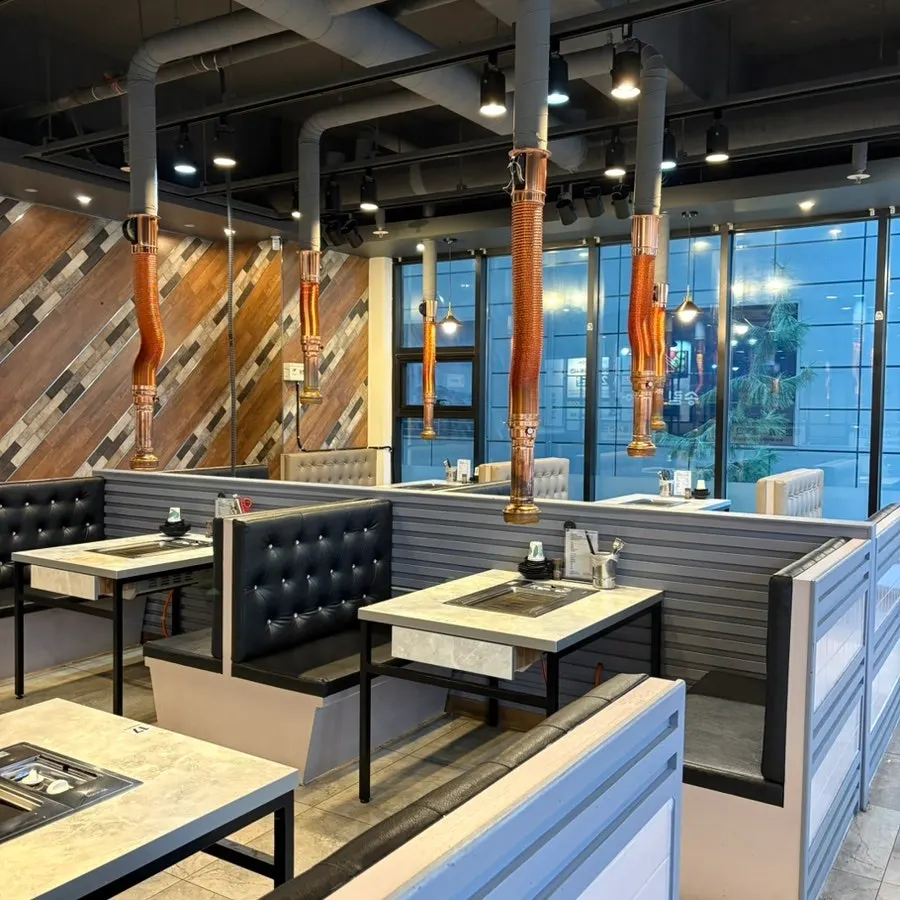 Restaurant interior with wide table spacing