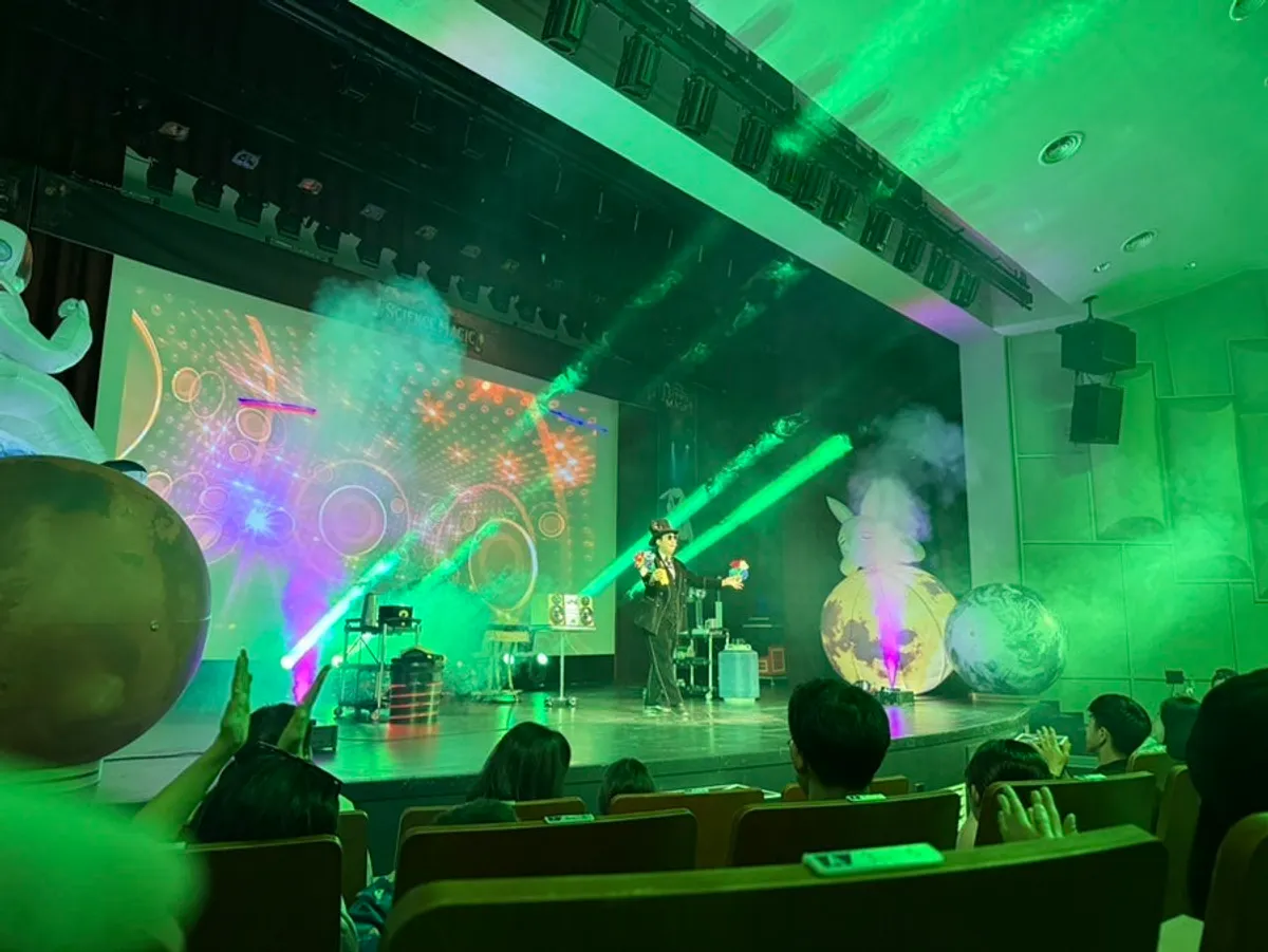 Magician JT's opening magic performance on stage