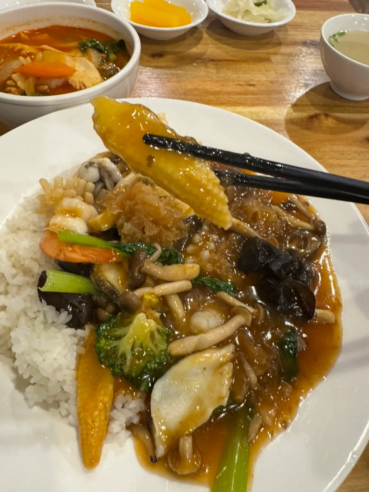 마천취 만년점 잡탕밥 상차림