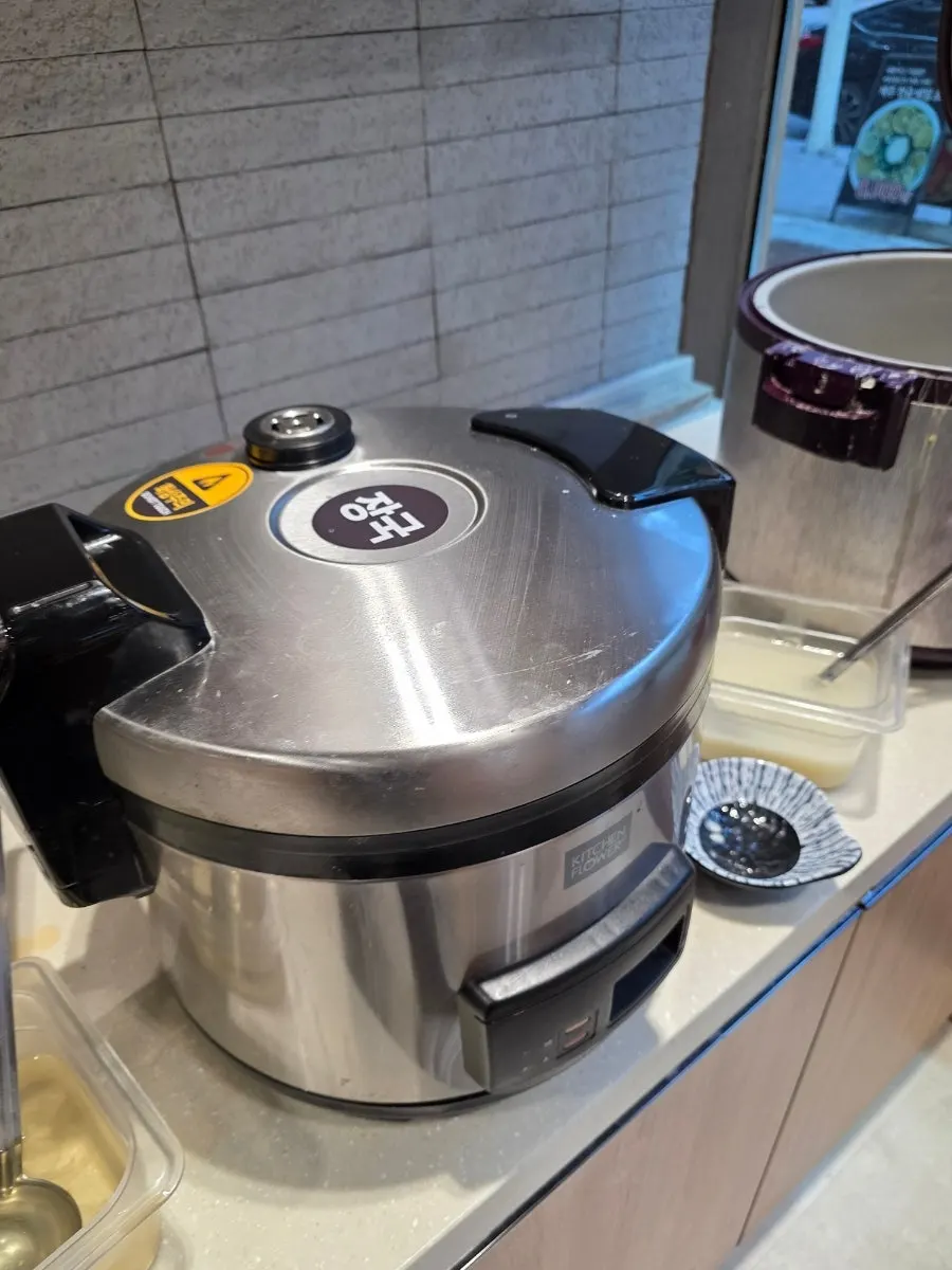 Gatjidong self-service bar with jangguk, rice, and soup