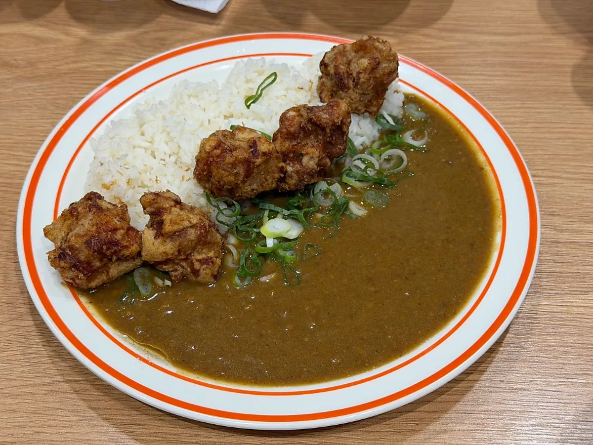 Karaage curry rice bowl and half-and-half pork cutlet