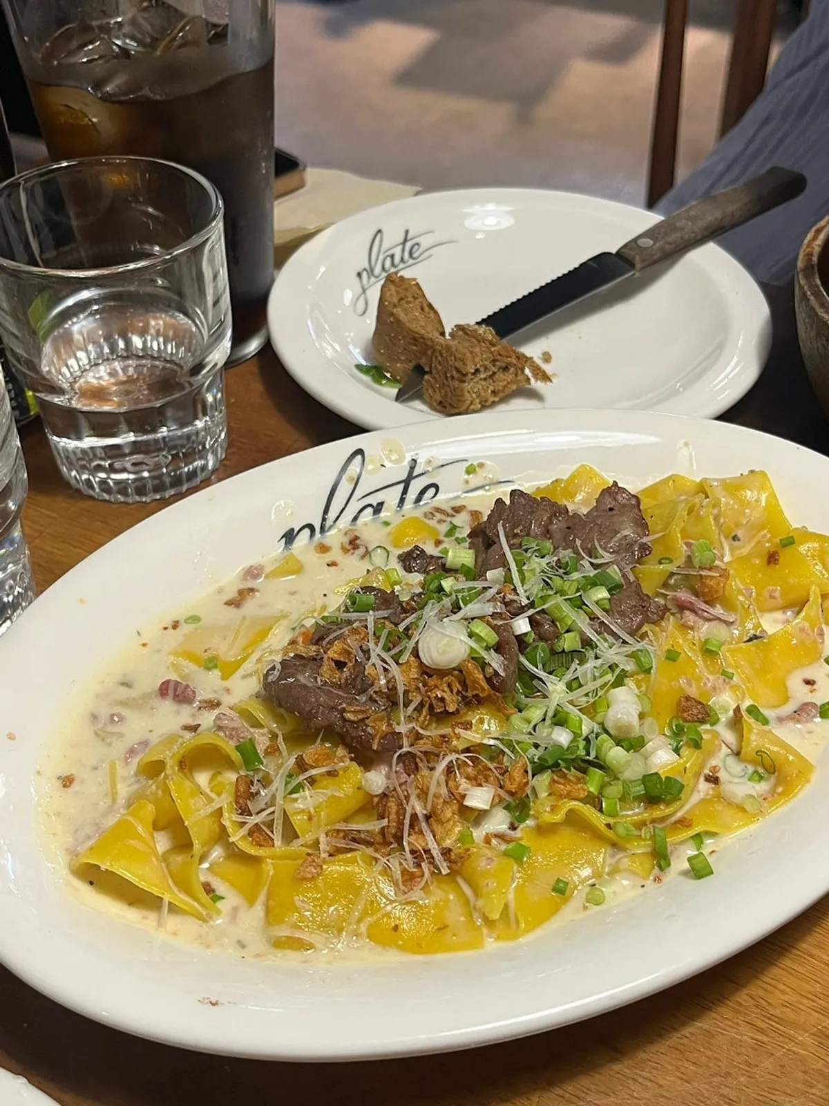 Steak cream ragù pappardelle pasta
