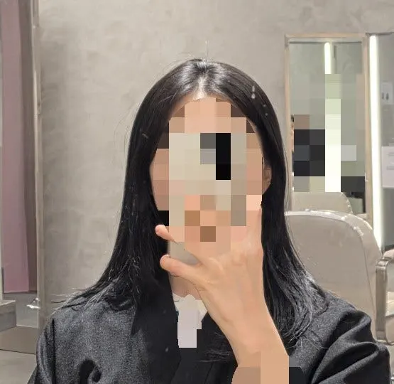 Black straight hair before the magic setting perm