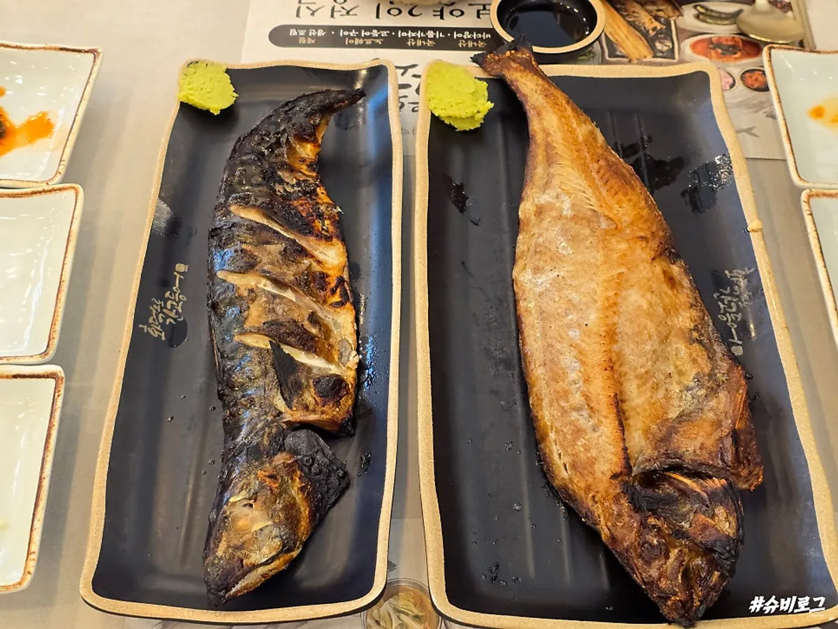 Generously sized grilled mackerel and atka mackerel